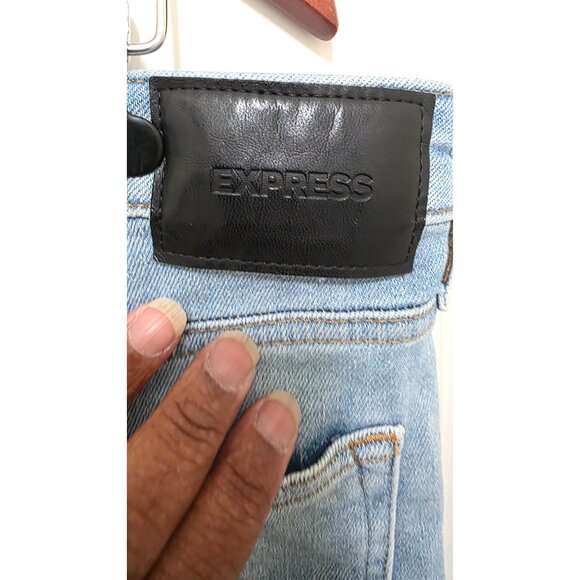 Express Men's Light Wash Denim Jeans Size 36 x 30 Slim Fit Stretch - Picture 4 of 8